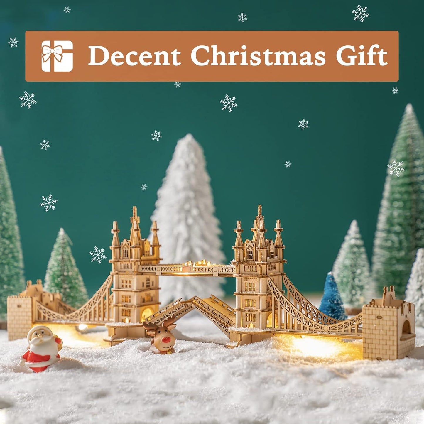 3D Wooden Tower Bridge Model Kit – 113-Piece DIY London Landmark Puzzle for Adults & Teens (No Glue Needed)