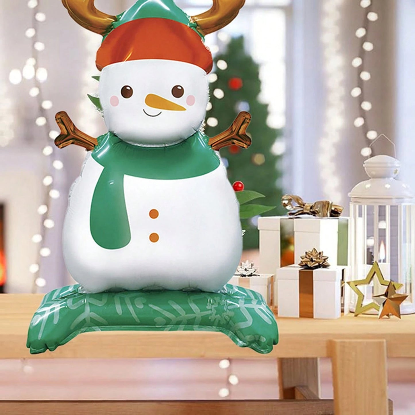 Christmas Foil Balloon Set – Small Base Santa, Snowman, Gingerbread & Christmas Tree Balloons (5-Piece Holiday Decor Kit)