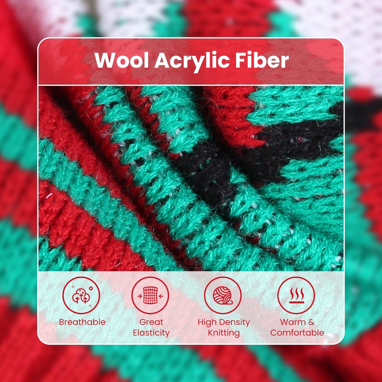 Pet Christmas Turtleneck Sweater - Snowman & Stripes Pattern