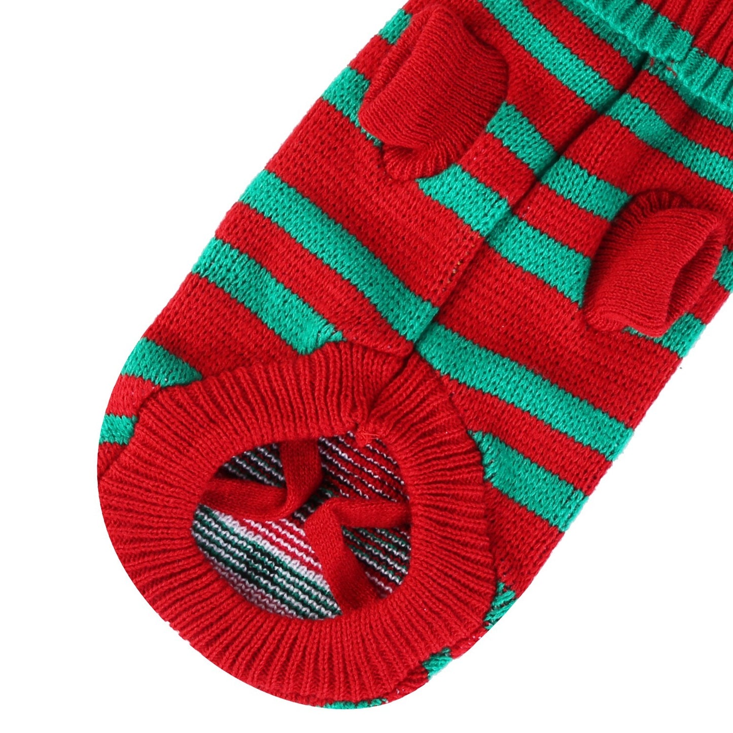 Pet Christmas Turtleneck Sweater - Snowman & Stripes Pattern
