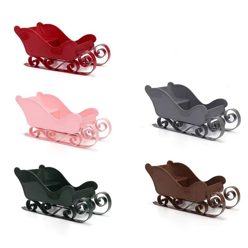 Red Santa Sleigh Christmas Decoration – Holiday Fireplace, Table & Shelf Display Ornament