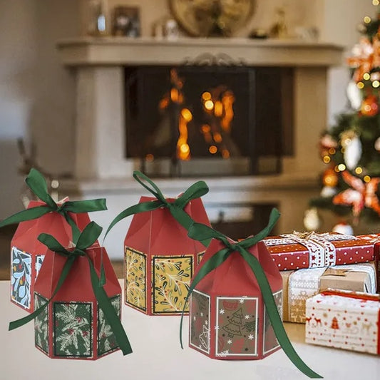 20-Pack Christmas Candy Gift Boxes – Holiday Treat Boxes with Ribbon, Paper Party Favors